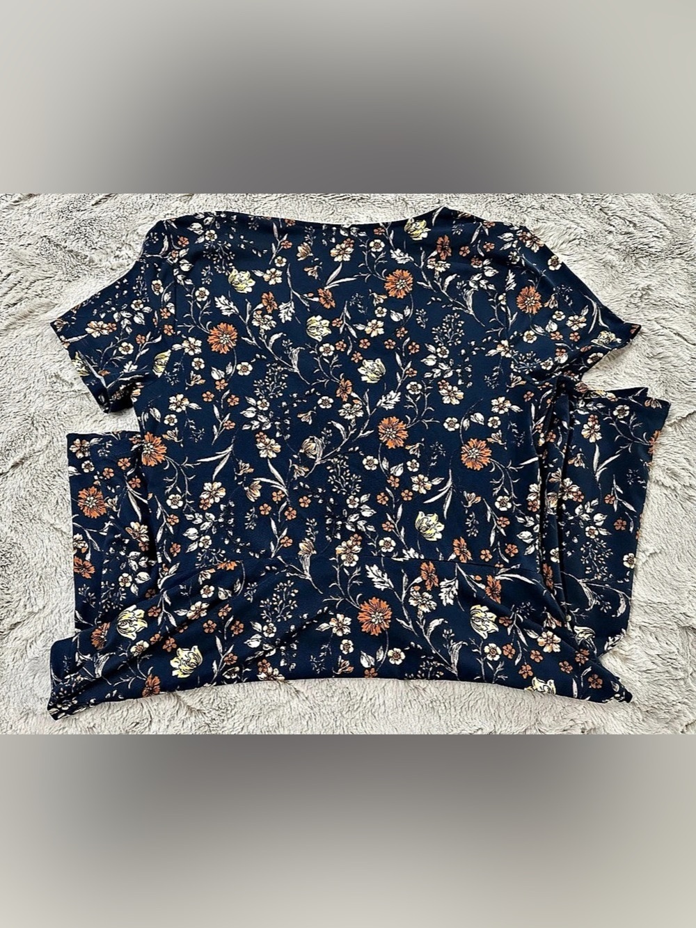Nine Britton Trinity Knit Scalloped Dress Floral Knit Dress in Blue Size Small - Picture 6 of 7